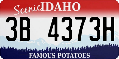 ID license plate 3B4373H
