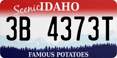 ID license plate 3B4373T