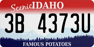 ID license plate 3B4373U