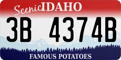 ID license plate 3B4374B