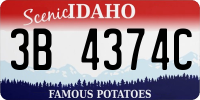 ID license plate 3B4374C