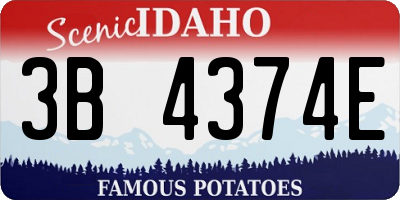 ID license plate 3B4374E