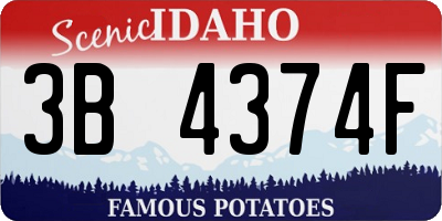 ID license plate 3B4374F