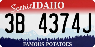 ID license plate 3B4374J
