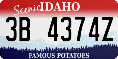 ID license plate 3B4374Z