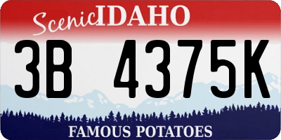 ID license plate 3B4375K