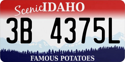 ID license plate 3B4375L