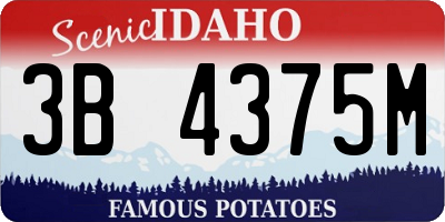 ID license plate 3B4375M