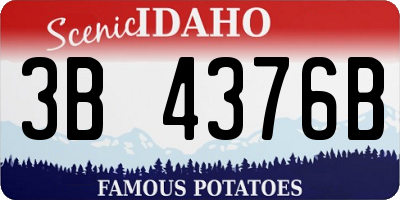 ID license plate 3B4376B
