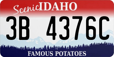 ID license plate 3B4376C
