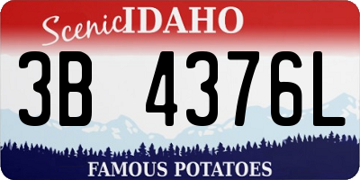 ID license plate 3B4376L