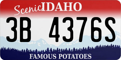 ID license plate 3B4376S