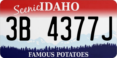 ID license plate 3B4377J