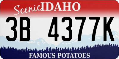 ID license plate 3B4377K