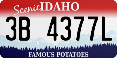 ID license plate 3B4377L