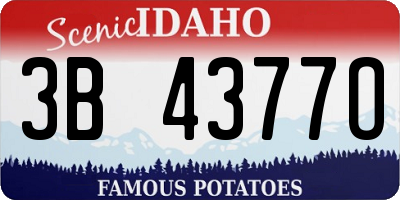 ID license plate 3B4377O