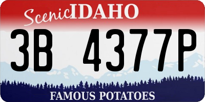 ID license plate 3B4377P