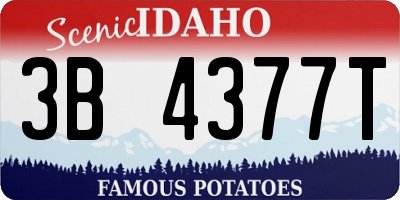 ID license plate 3B4377T