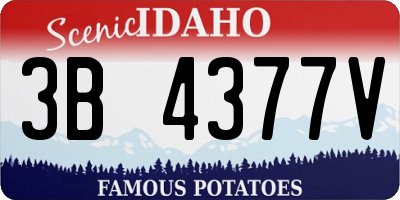 ID license plate 3B4377V
