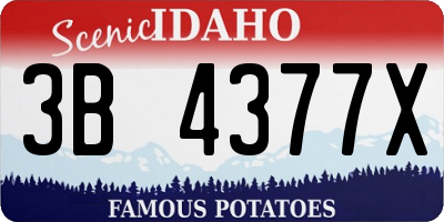 ID license plate 3B4377X