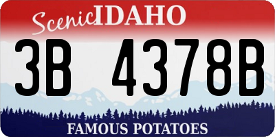 ID license plate 3B4378B