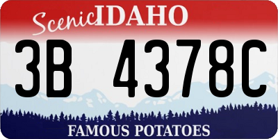 ID license plate 3B4378C