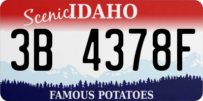 ID license plate 3B4378F