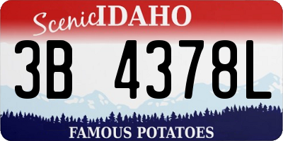 ID license plate 3B4378L
