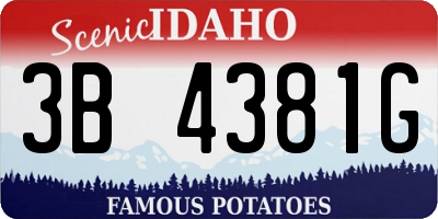 ID license plate 3B4381G