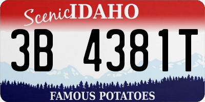 ID license plate 3B4381T