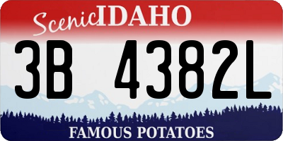 ID license plate 3B4382L