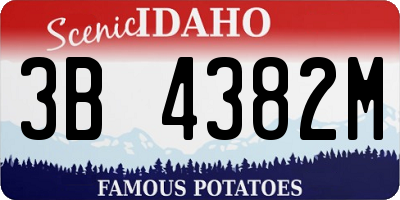 ID license plate 3B4382M