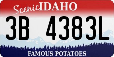 ID license plate 3B4383L