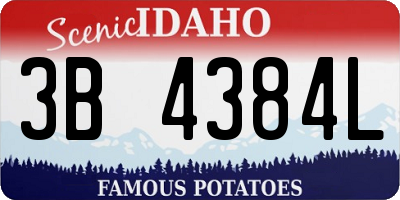 ID license plate 3B4384L