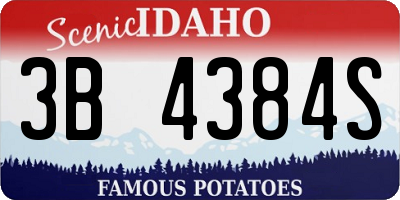 ID license plate 3B4384S