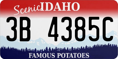 ID license plate 3B4385C