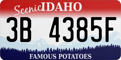ID license plate 3B4385F