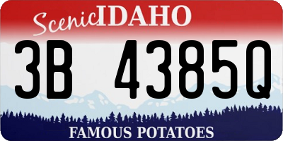 ID license plate 3B4385Q