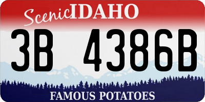ID license plate 3B4386B