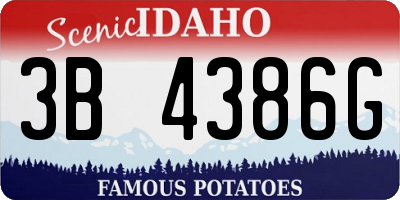 ID license plate 3B4386G