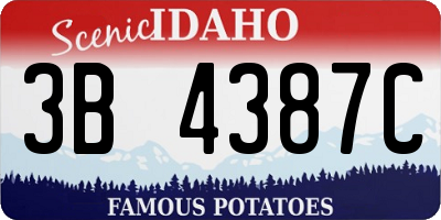 ID license plate 3B4387C