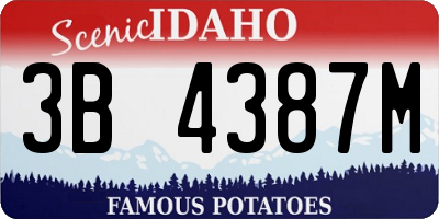 ID license plate 3B4387M
