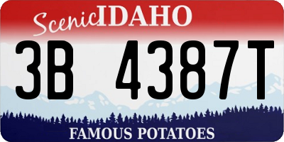 ID license plate 3B4387T