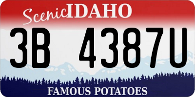 ID license plate 3B4387U