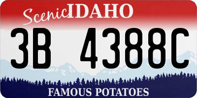 ID license plate 3B4388C