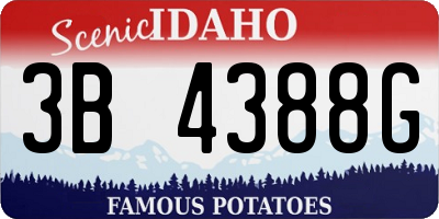 ID license plate 3B4388G