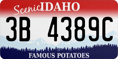ID license plate 3B4389C