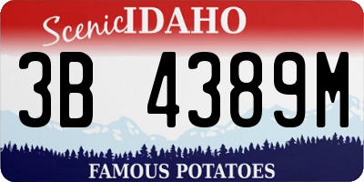 ID license plate 3B4389M