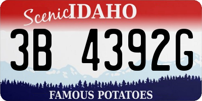ID license plate 3B4392G