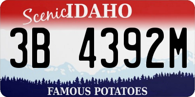 ID license plate 3B4392M